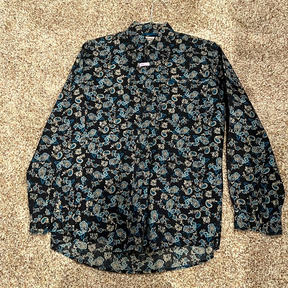 Black and blue button up